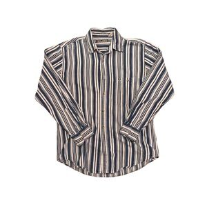 River Trader Y2K Striped Blue and White Men's Shirt